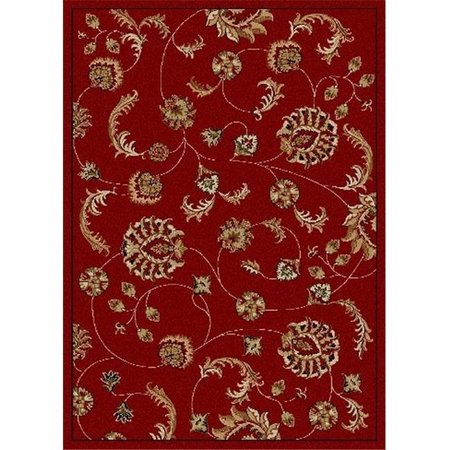 RADICI USA INC Radici 1835-2011-RED Como Rectangular Red Transitional Italy Area Rug; 5 ft. 5 in. W x 7 ft. 7 in. H 1835/2011/RED